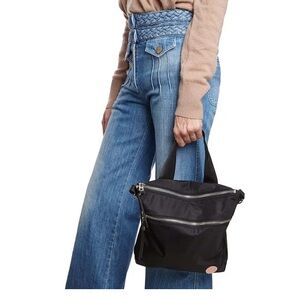 Shorty Love Amuse Medium Crossbody Bag In Black With Silver Hardware Pin…